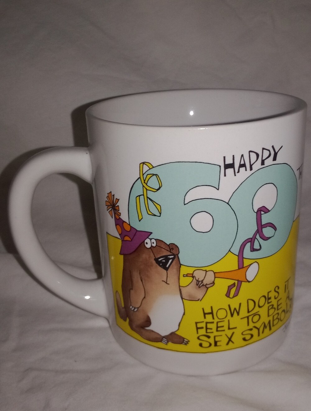 Happy 60th Birthday Coffee Mug Cup Comedy Message Mugs George Good Korea